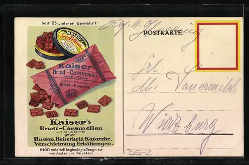 AK Reklame von Kaiser`s Brust-Caramellen