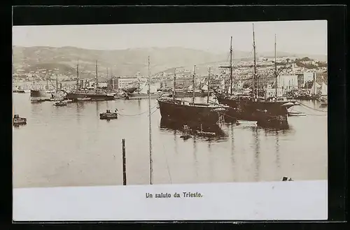 Foto-AK Fritz Gratl: Triest, Schiffe im Hafen