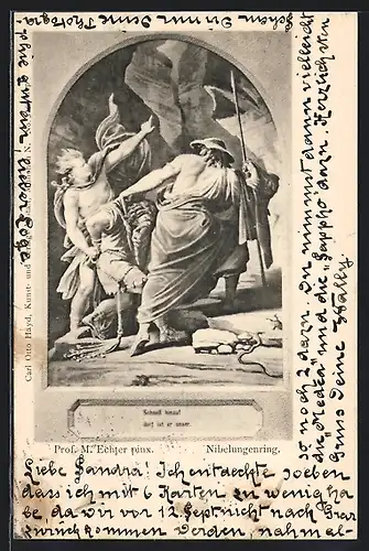 Künstler-AK Nibelungenring, Schnell hinauf, dort ist er unser