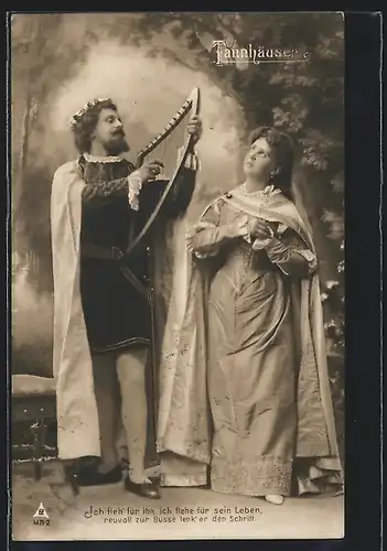 AK Bühnenszene aus dem Tannhäuser - Bittstellung einer Frau