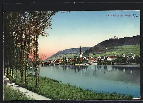 AK Stein am Rhein, Ortsansicht über den Fluss