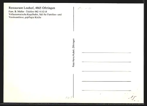 AK Oftringen, Restaurant Loohof