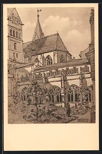 Künstler-AK Eichstätt, am Domkreuzgang