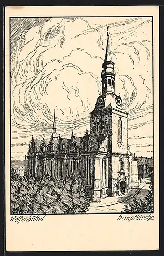 Künstler-AK Wolfenbüttel, Hauptkirche