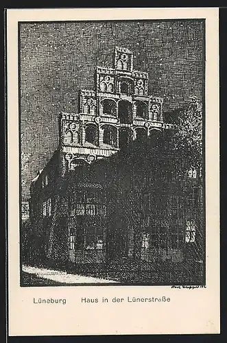 Künstler-AK K. Blossfeld: Lüneburg, Haus in der Lünerstrasse