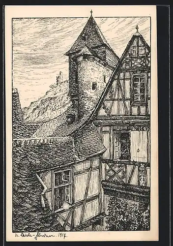 AK Bacharach, Partie aus dem Posthof