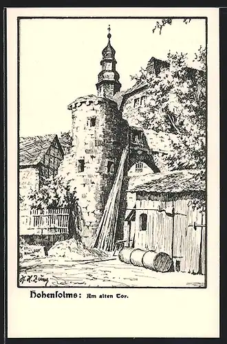AK Hohensolms, Altes Tor der Burg Hohenholms