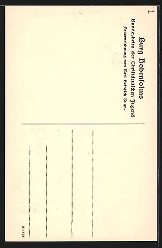 Künstler-AK Hohensolms, Hintergarten