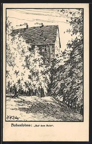 Künstler-AK Hohensolms, Auf dem Hals