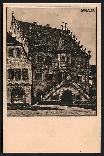 Künstler-AK Volkach a. M., Rathaus