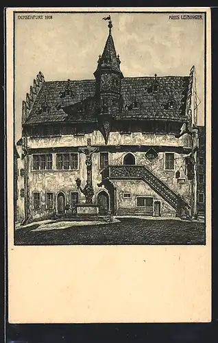 Künstler-AK Ochsenfurt a. M., Rathaus