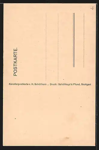 Künstler-AK Heidenheim a. Brz., Beim Pflug