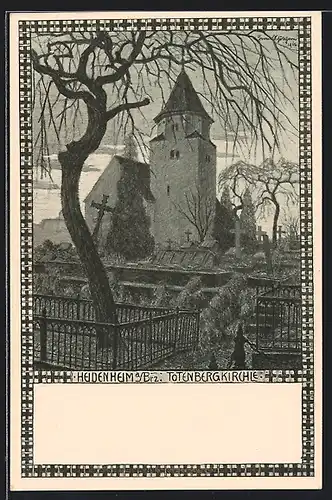 AK Heidenheim a. Brz., Blick zur Totenbergkirche