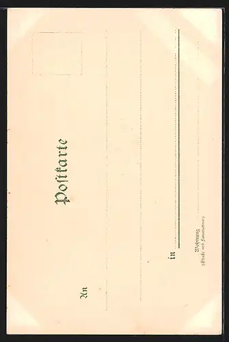 Lithographie Wahren / Leipzig, Blick zur Kirche