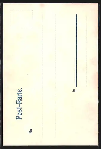 Künstler-AK Tübingen, Georgskirche und Frau mit Paket