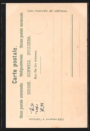 Lithographie Konstanz, Ortsansicht vom Bodensee