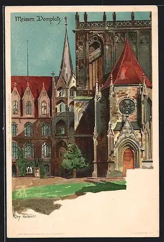 Künstler-AK Heinrich Kley: Meissen, auf dem Domplatz