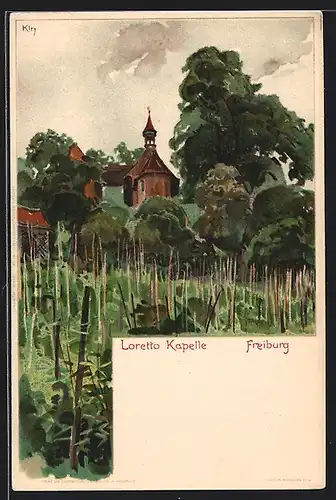 Lithographie Freiburg, Loretto Kapelle