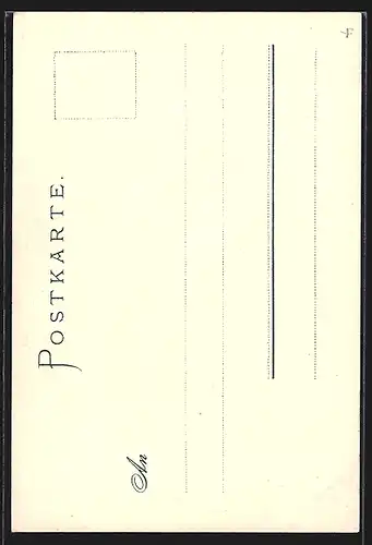 Lithographie Bonn, Parkpartie an der Münsterkirche