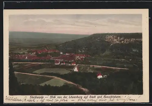 AK Bleicherode, Blick von der Löwenburg auf die Stadt