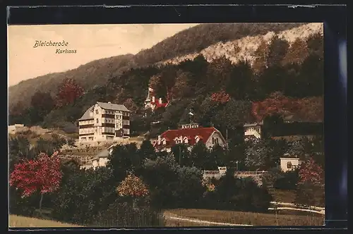 AK Bleicherode, Kurhaus mit Bergen im Herbst