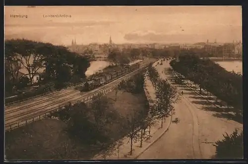 AK Hamburg-Neustadt, Lombardsbrücke aus der Vogelschau