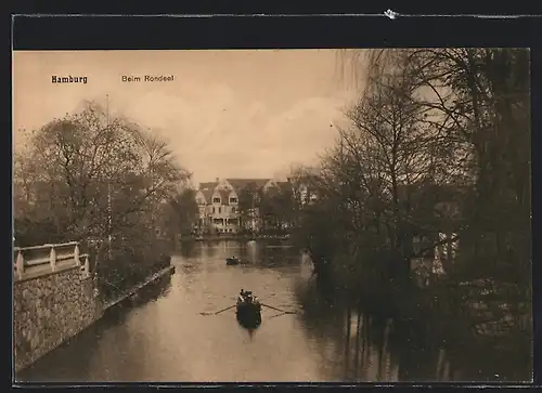 AK Hamburg-Winterhude, Beim Rondeel mit Ruderbooten