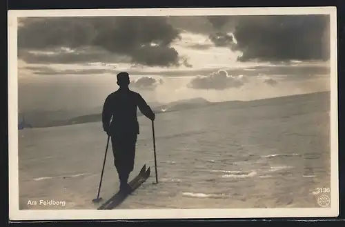 AK Am Feldberg, Skifahrer in den Bergen