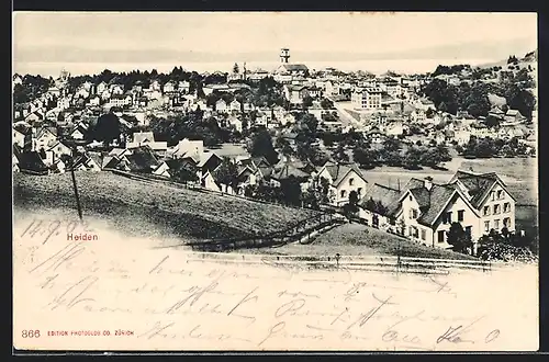 AK Heiden, Ortsansicht von einem Berg aus