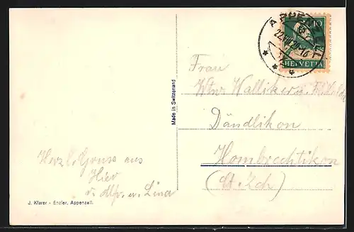 AK Appenzell, Totalansicht aus der Vogelschau