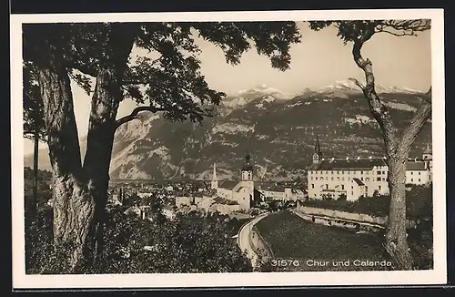 AK Chur, Ortsansicht mit Calanda