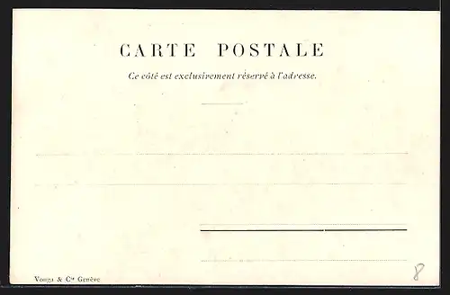 Künstler-AK Wimmis, Brücke über den Fluss