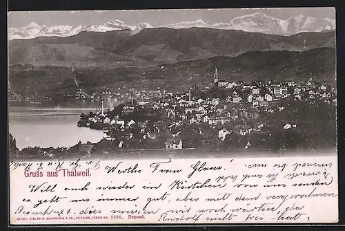 AK Thalweil, Totalansicht aus der Vogelschau