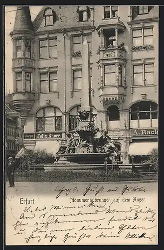 AK Erfurt, Monumentalbrunnen auf dem Anger