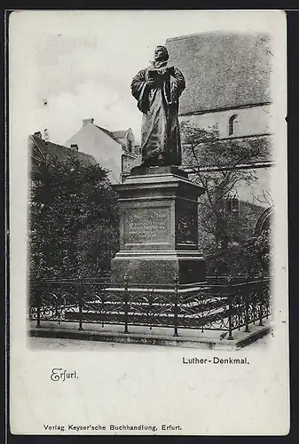 AK Erfurt, Blick aufs Luther-Denkmal