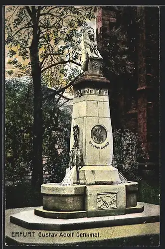 AK Erfurt, Gustav Adolf Denkmal