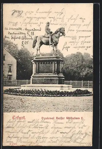AK Erfurt, Denkmal Kaiser Wilhelm I.