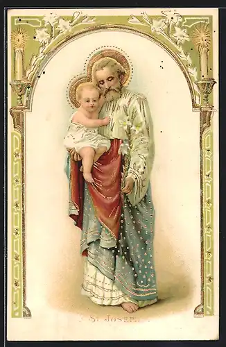Lithographie Schutzpatron, Namenstag, St. Joseph