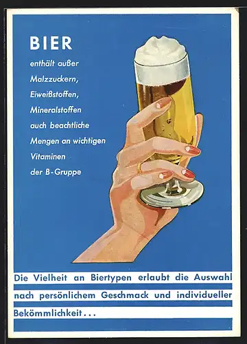AK Bier-Werbung, mit Biertulpe