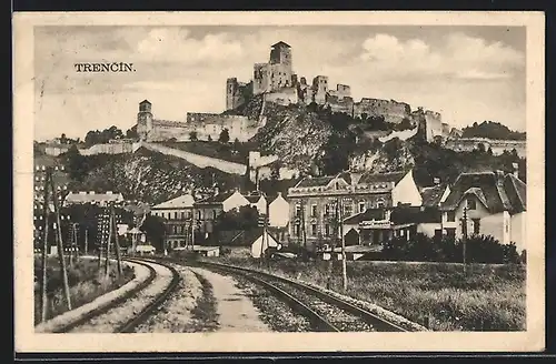 AK Trencin, Ortsansicht mit Burg