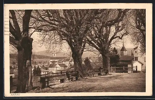 AK Aarau, Ortsansicht mit Kirche