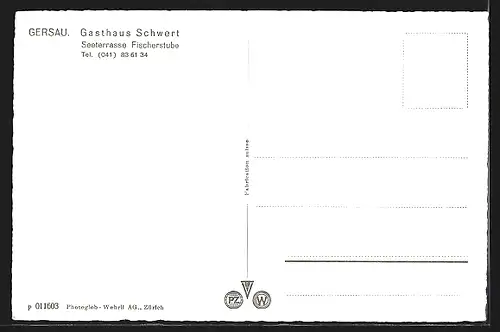 AK Gersau, Gasthaus Schwert mit Seeterrasse