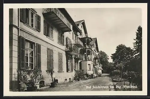 AK Bad Schönbrunn, Strassenpartie Westfront