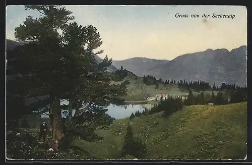 AK Oberterzen, Blick zum Kurhaus Seebenalp
