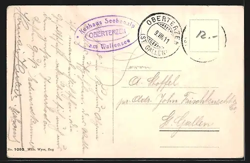 AK Oberterzen, Blick zum Kurhaus Seebenalp