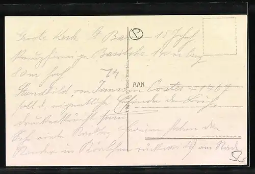 AK Haarlem, Groote Kerk, Strassenbahn