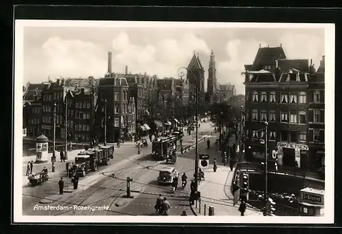 AK Amsterdam, Rozengracht, Strassenbahn