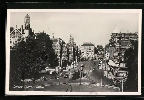 AK Amsterdam, Leidse Plein, Strassenbahn