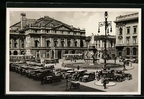 AK Milano, Piazza della Scala, Strassenbahn