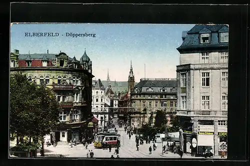 AK Elberfeld, Döppersberg mit Strassenbahn